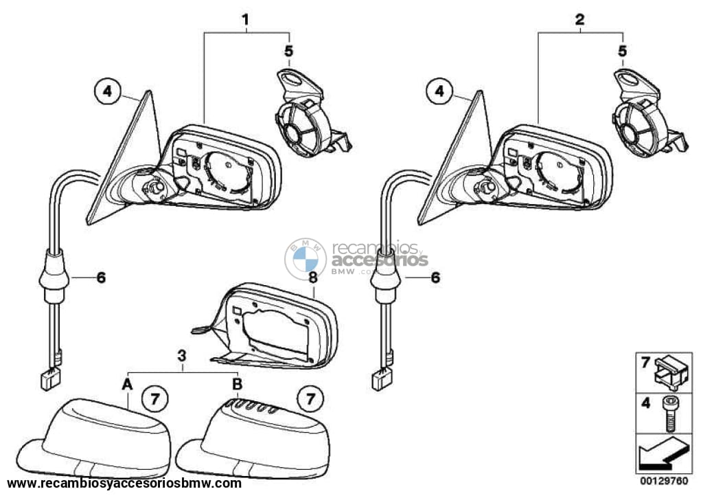 Kit Reparación Memoria Espejos Retrovisores Para Bmw E46. Original Recambios