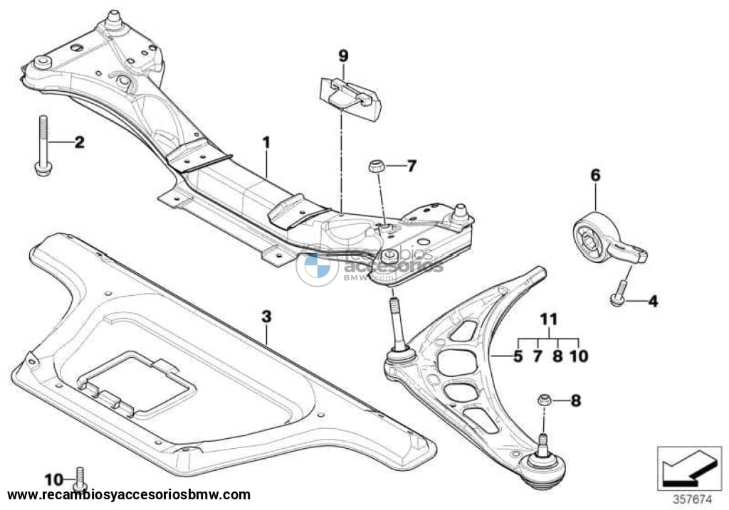 Kit Reparación Travesaño Value Line Para Bmw E46 E85 E86 . Original Recambios