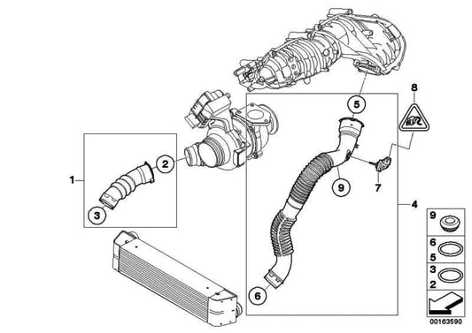 Línea De Carga Aire Para Bmw X3 E83 . Original Bmw. Recambios