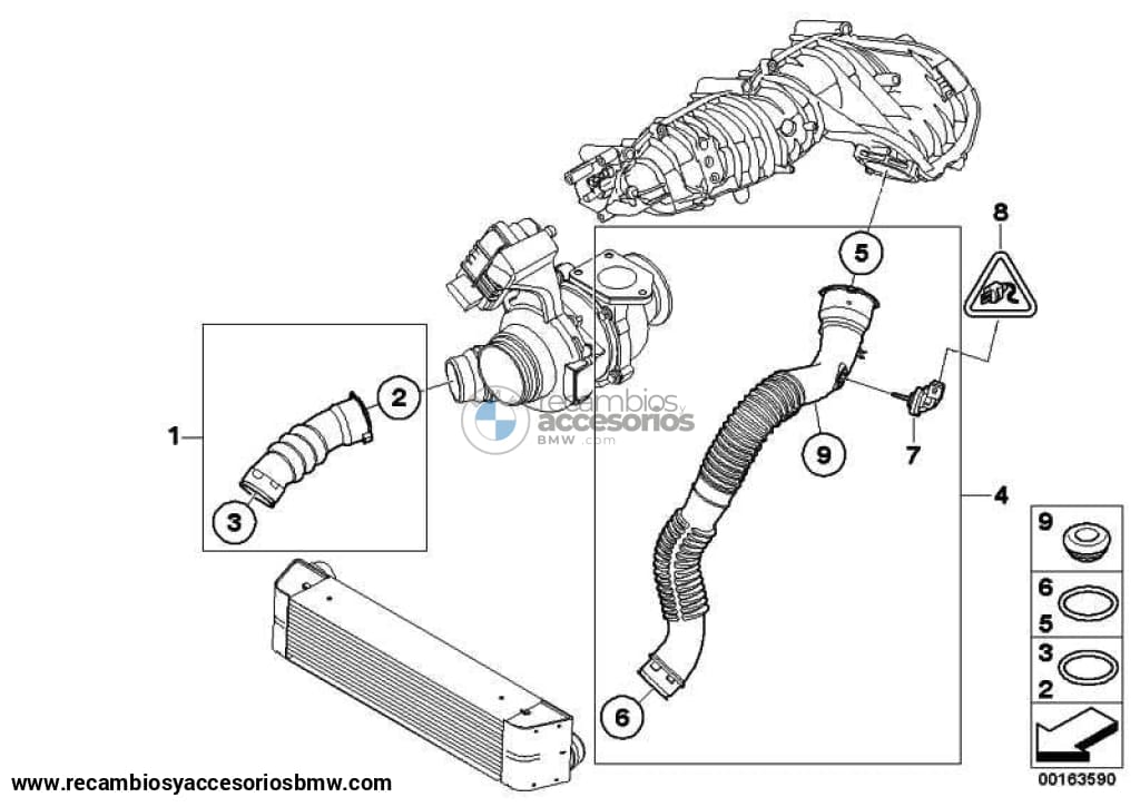 Línea De Carga Aire Para Bmw X3 E83 . Original Bmw. Recambios