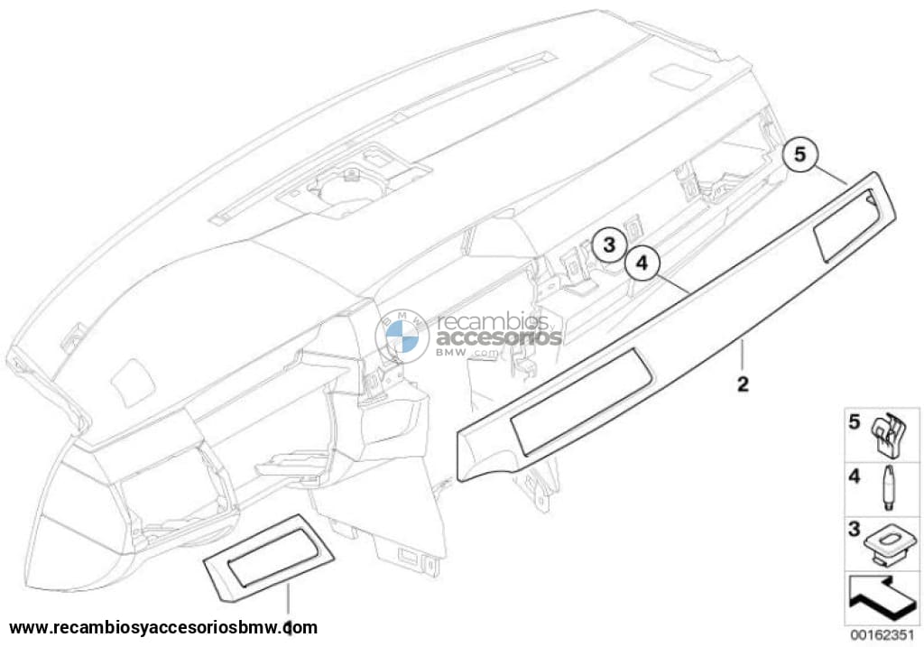 Listones Embellecedores Salpicadero De Madera Álamo Braun Para Bmw E60 E61 Original Recambios