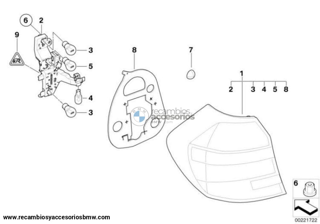 Luz Trasera Bmw Original Para Serie 1 E87 E81. Original Recambios