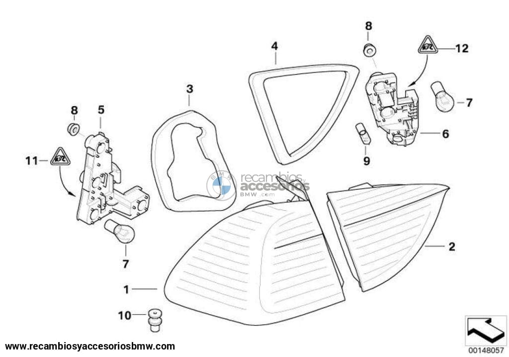Luz Trasera En El Panel Lateral Para Bmw Serie 3 Touring E91. Original Recambios
