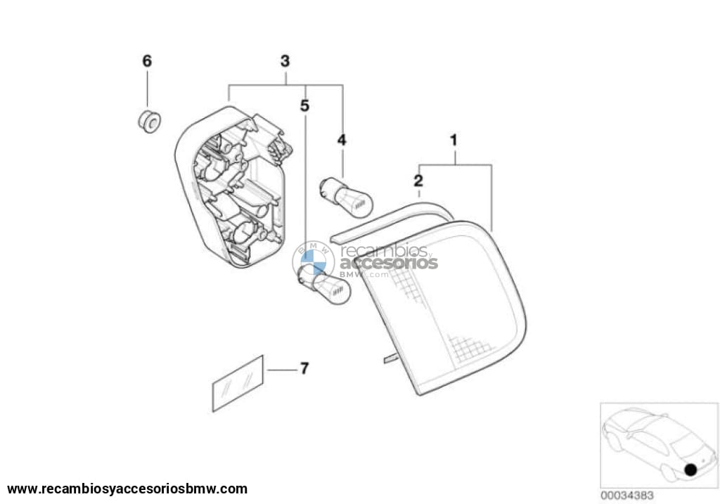 Luz Trasera En La Tapa Del Maletero Para Bmw E46 Cabrio / Coupe M3. Original Recambios