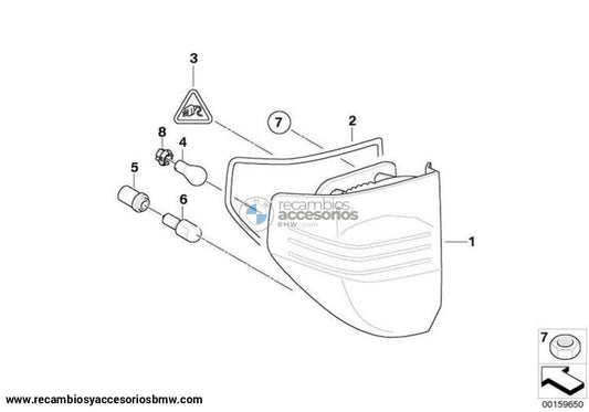 Luz Trasera Led Panel Lateral Para Bmw E83. Original Recambios