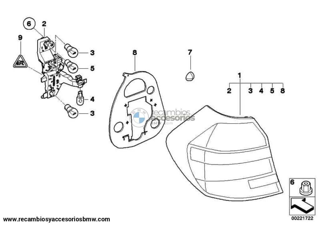 Luz Trasera Led Para Bmw Serie 1 E81 E87 . Original Recambios