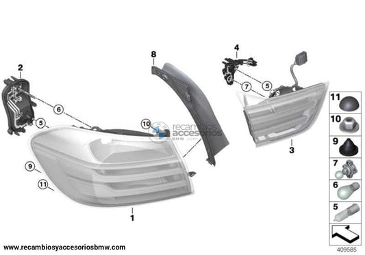 Luz Trasera Piloto Trasero En Pared Lateral Para Bmw F32 F33 . Original Bmw. Recambios