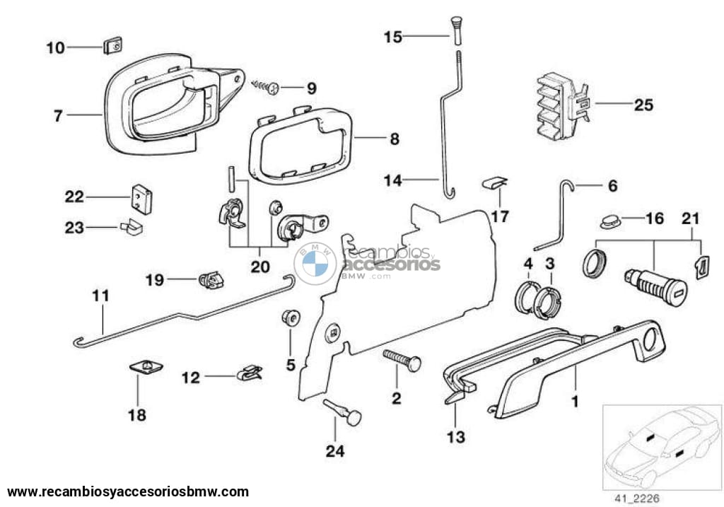 Manecilla De Puerta Para Bmw E34 E36. Original Recambios