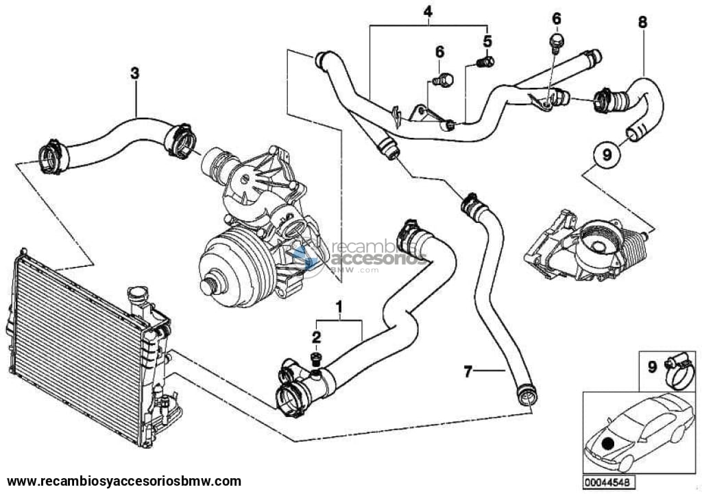 Manguera Agua Tubo Flex.de Para Bmw E46 . Original Bmw. Recambios