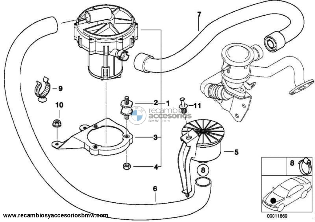 Manguera Aspirador Para Bmw E46 . Original Recambios