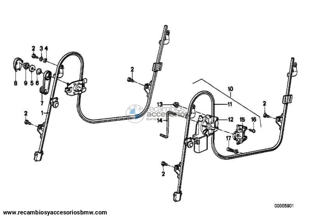 Manivela Elevalunas Para Bmw E30 . Original Recambios