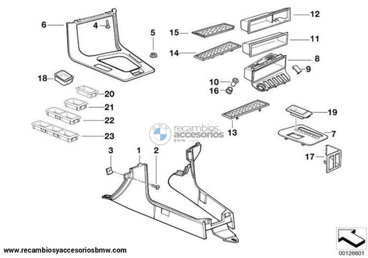 Marco Interruptor Consola Central Para Bmw E36 Compact. Original Recambios