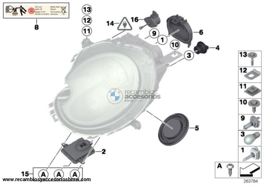 Mecanismo De Mando Luz Xenon Para Bmw E90 E92 E93 E63 E64 E83 E70 Mini R56 Clubman R55 Cabrio R52