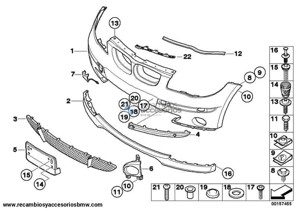 Moldura De Parachoques Delantero Para Bmw E87 . Original Bmw. Recambios