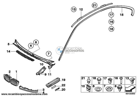 Moldura Tapa Inferior Faro Delantero Para Bmw E46 . Original Bmw. Recambios