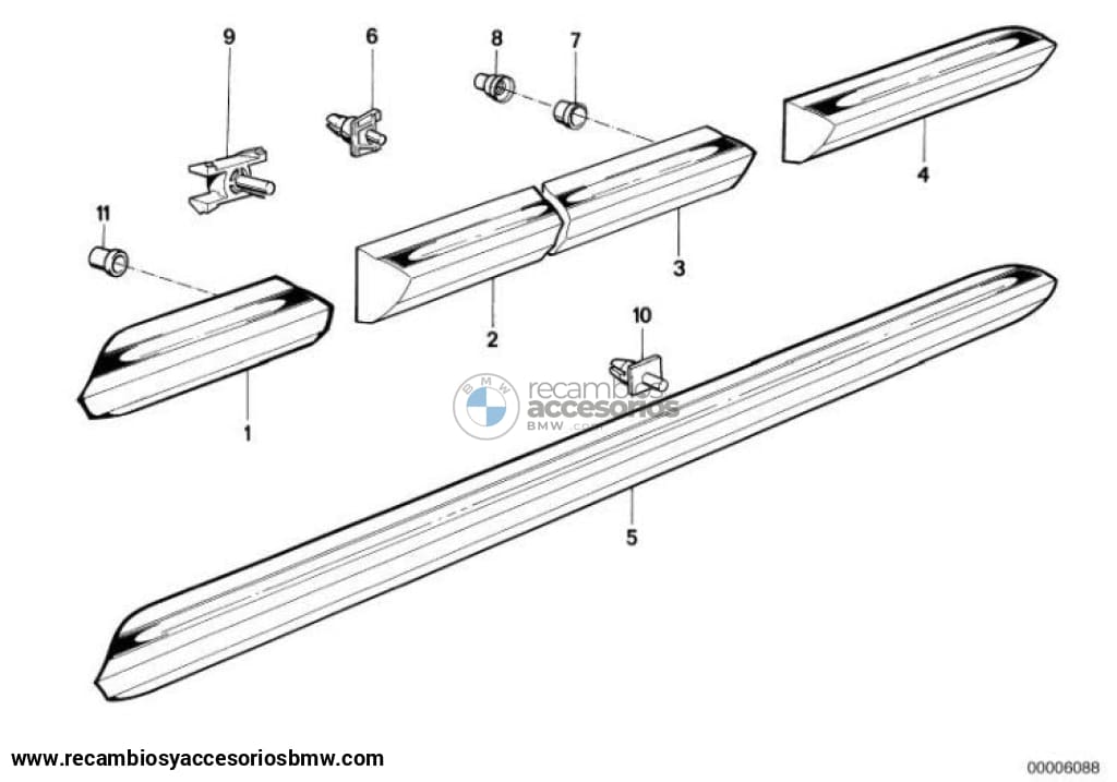 Molduras Lateral Para Bmw E30 Cabrio. Original Recambios