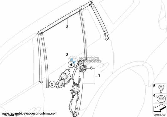 Motor Elevador De Ventana Trasero Izquierdo/Derecho Para Bmw E83. Original Recambios