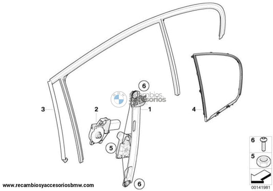 Motor Elevalunas Alzacristales Trasero Para Bmw Serie 3 E90 Y E91. Original Recambios