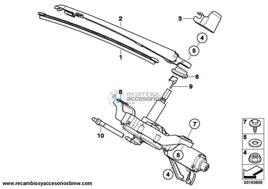 Motor Limpiaparabrisas Luneta Trasera Serie 1 Para Bmw E81 E87 . Original Bmw. Recambios