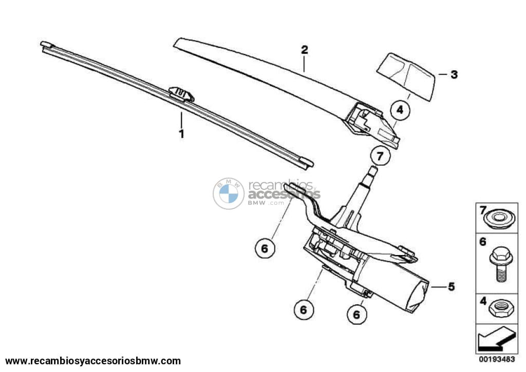 Motor Limpiaparabrisas Trasero Maletero Para Bmw E70 X5 . Original Recambios