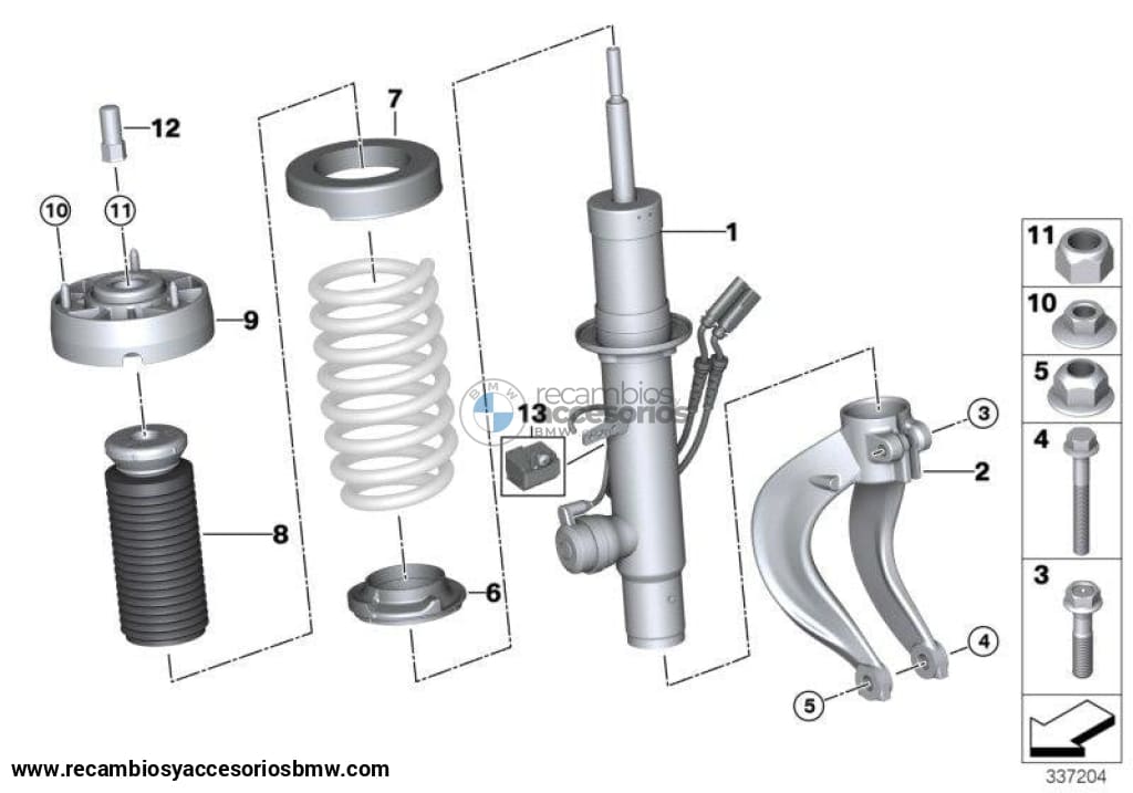 Muelle-Amortiguado Delantero Para Bmw F15 F16 . Original Recambios