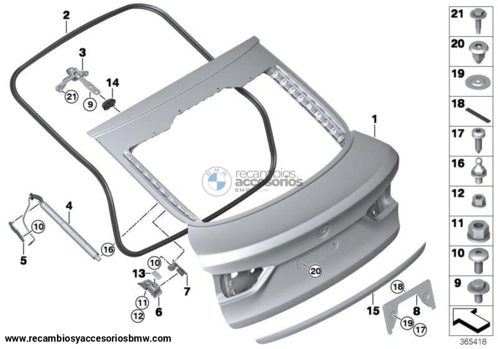 Muelle Amortiguador Capo Trasero Maletero Para Bmw F16 F86 . Original Recambios