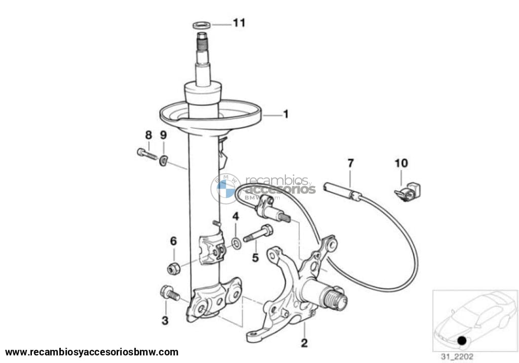 Muelle Amortiguador Delantero F+S Para Bmw E36 Cabrio Y Berlina. Original Recambios