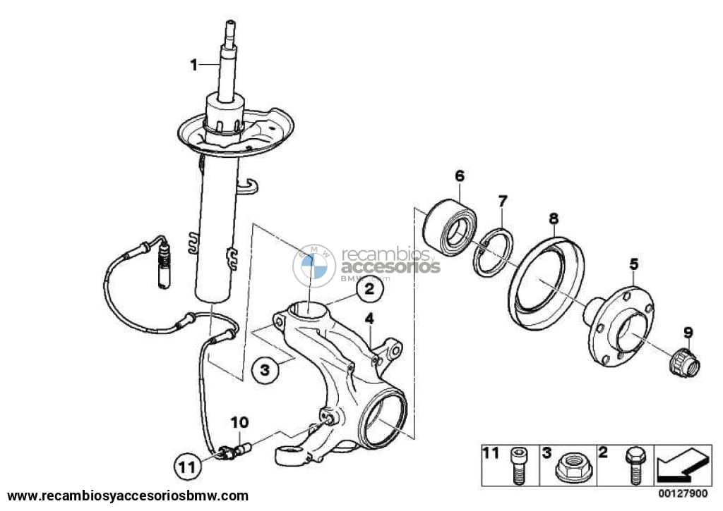 Muelle-Amortiguador Delantero Para Bmw E83 . Original Recambios