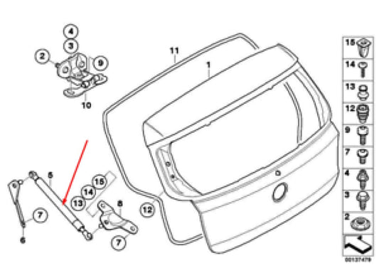 Muelle Maletero Para Bmw Serie 1 E81 Y E87. Original De Recambios