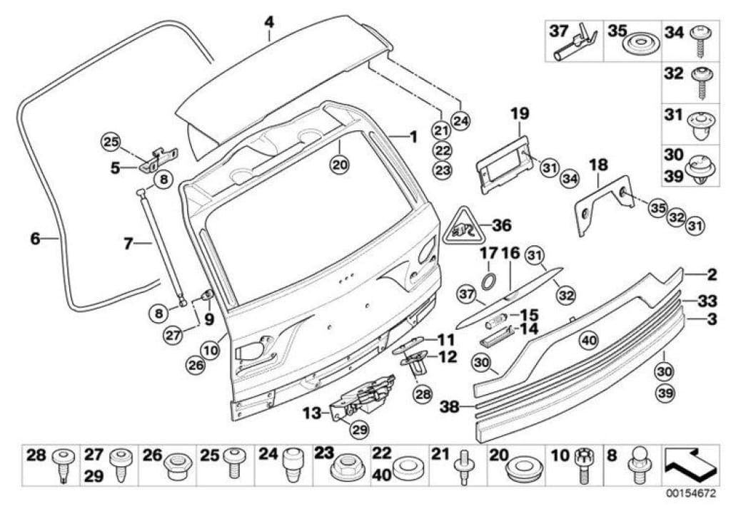 Muelle Presurizado Gas Tapa Del Maletero Para Bmw E83. Original Recambios