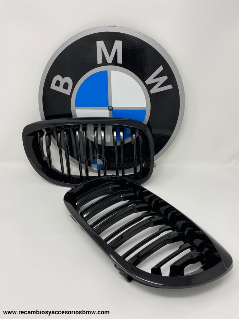 ¡novedad! Riñoneras / Parrillas Doble Linea Negro Brillante Tipo M4 Para Bmw E46 Coupe 2003-2006