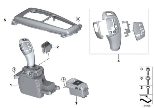 Palanca Pomo Selección De Marchas Automático Para Bmw E70 E71 E72. Original Recambios