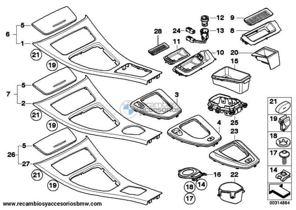 Palanca Selectora De Apertura Black Para Bmw E90 E91 E92 E93 . Original Recambios