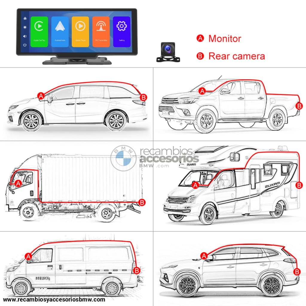 Pantalla Radio Android Auto Carplay Universal Para Cualquier Coche.