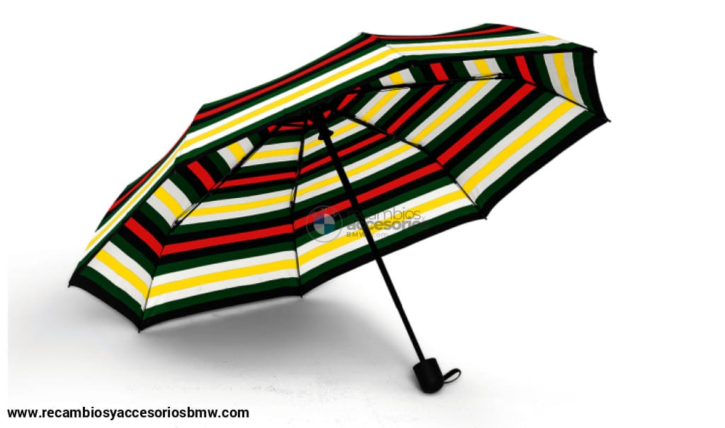 Paraguas Mini Plegable A Rayas Multicolor. Original Recambios