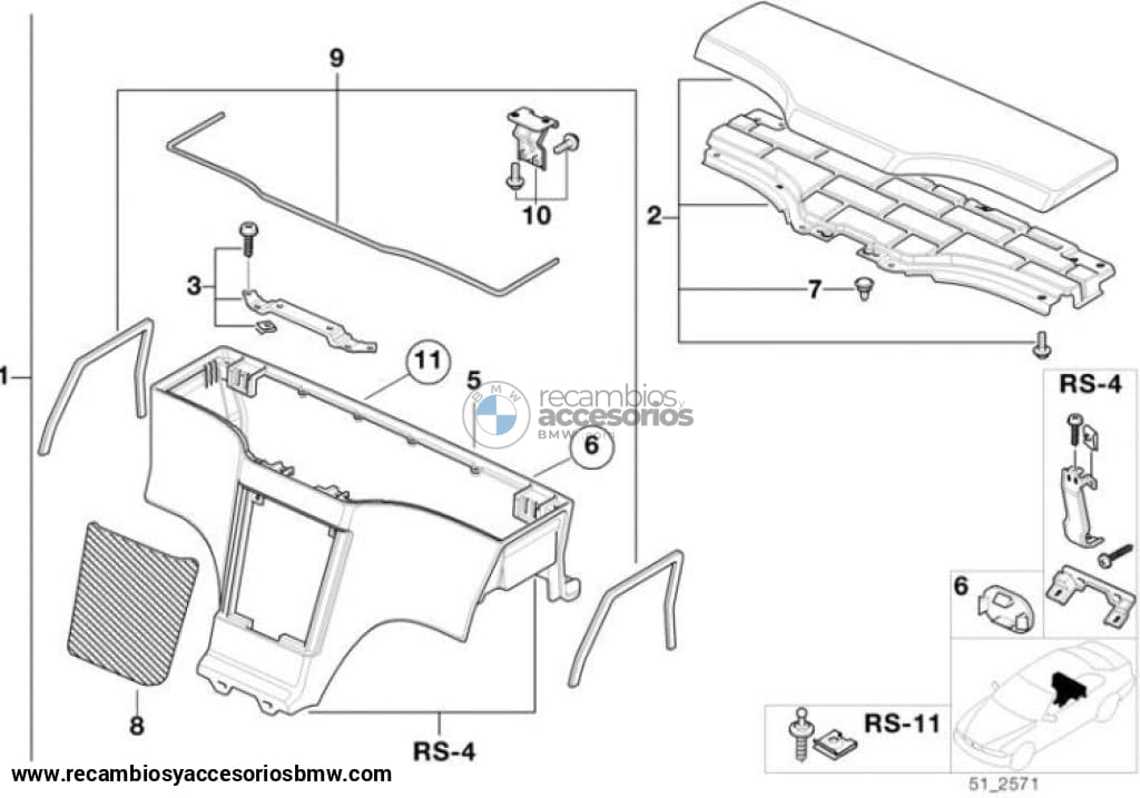 Parte Inferior Caja Portaobjetos Beige Para Bmw Z3 E36. Original Recambios