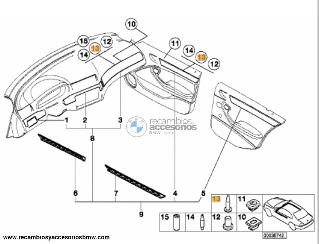 Perno / Pin De Ajuste D=6X25. Original Bmw Recambios