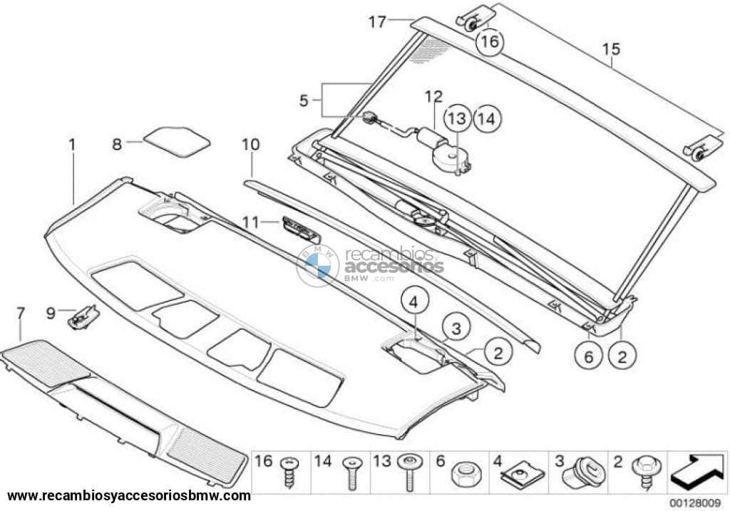 Persiana Cortinilla Solar Eléctrica Trasera Para Bmw Serie 7 E65. Original Recambios