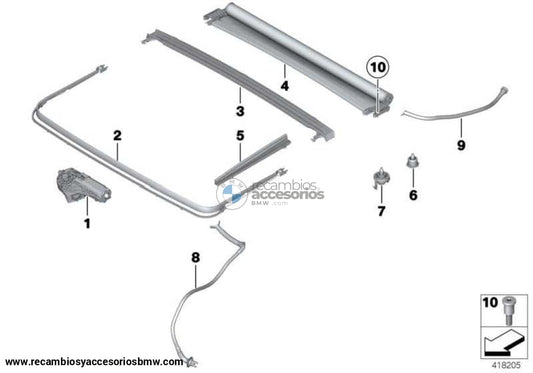 Persiana Enrollable Techo Panorámico Eléctrico Everestgrau Para Bmw F07 Gt . Original Recambios