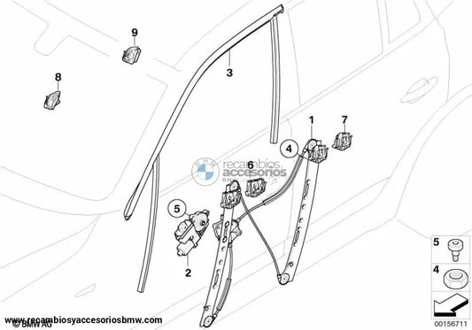 Pieza De Arrastre Mecanis.d.la Ventanil.d.la Puerta Traser Para Bmw Modelo E83 Original Recambios