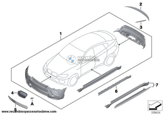 Pieza De Soporte Para Umbral Puerta Bmw X6 E71. Original Recambios