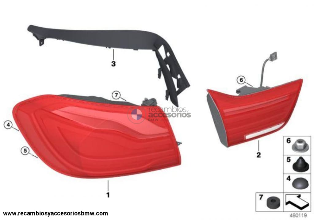 Piloto Trasero Black Line Para Bmw Serie 4 Gran Coupé F36 . Original Recambios