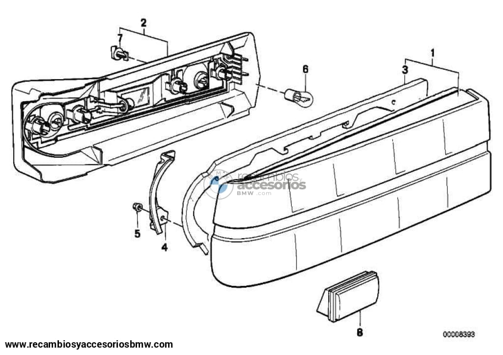 Piloto Trasero Con Antiniebla Para Bmw E30 . Original Recambios