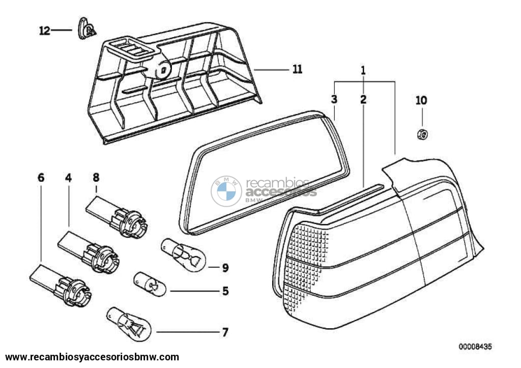 Piloto Trasero Intermitente Blanco Para Bmw E36 . Original Bmw. Recambios