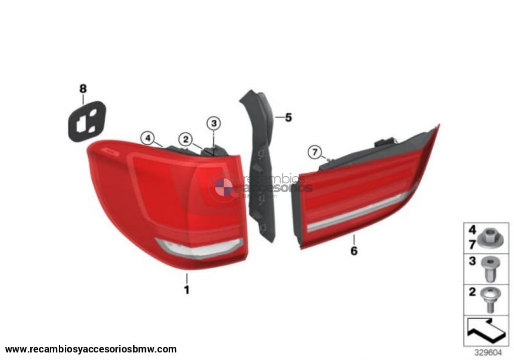 Piloto Trasero Panel Lateral Para Bmw X5 F15. Original Recambios