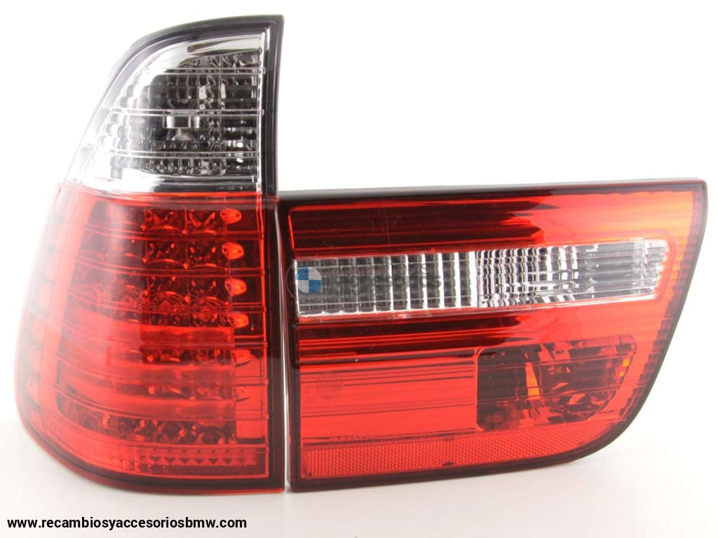 Juego De Luces Traseras Led Bmw X5 Tipo E53 98-02 Transparente / Rojo Lights > Rear/tail Lights