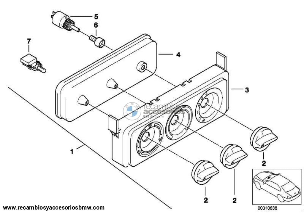 Placa Base Mando Aire Acondicionado Para Bmw E36 Z3 . Original Recambios