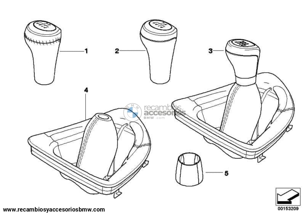 Pomo Palanca De Cambio Sport Con Aro Cromado Pearl Gloss Chrome Para Bmw E81 E87 E88 E82 Serie 1 .