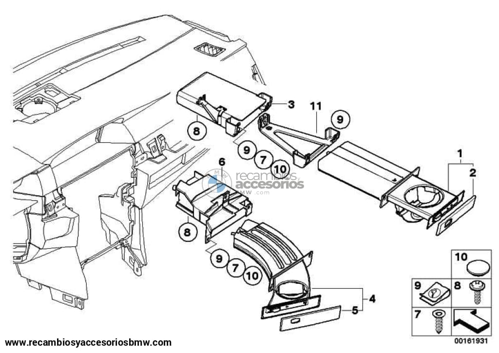 Portabebidas Portavasos Para Bmw E60 Y E61. Original Recambios