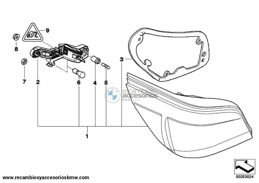 Portalampara Para Intermitente Blanco Bmw E60 . Original Recambios